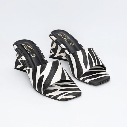 Zebra Triangle Heel