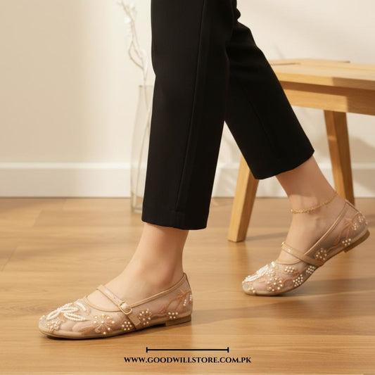 Embroidery Pearl Flats