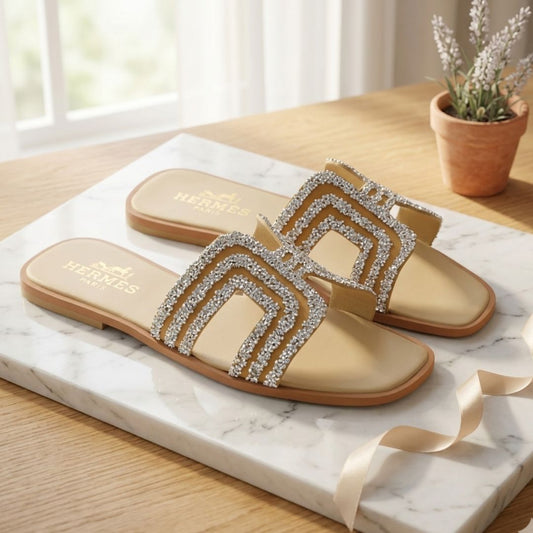 H Rhinestone Slides