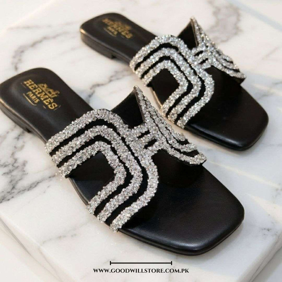 H Rhinestone Slides