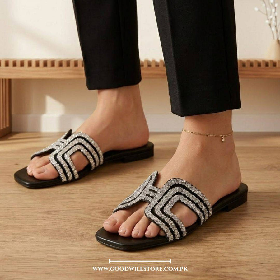 H Rhinestone Slides