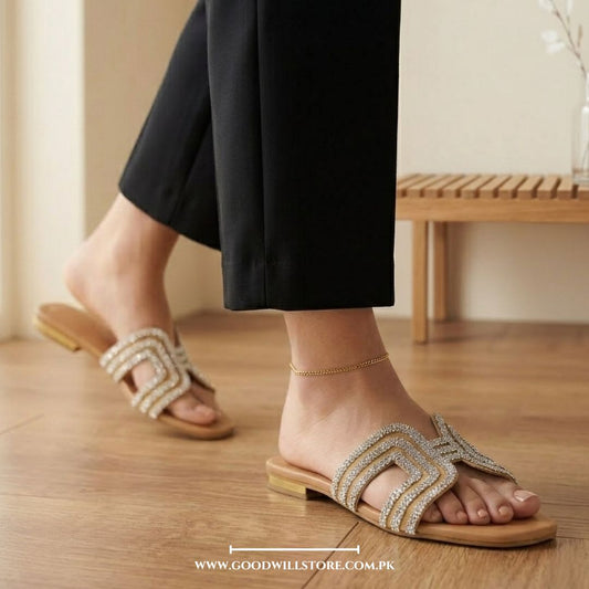 H Rhinestone Slides