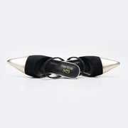 Gold Pointed Heel Pumps