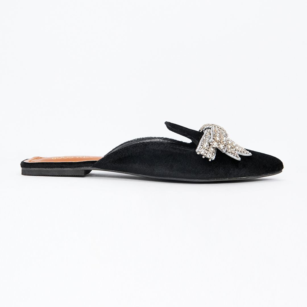Rhinestone Hand Craft Flat Mules