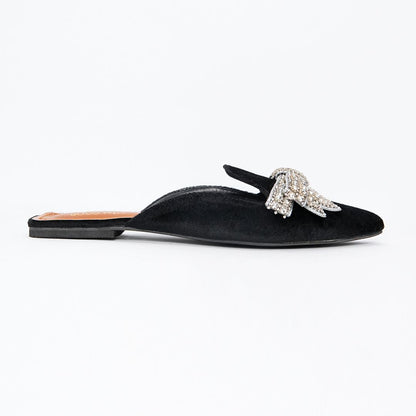 Rhinestone Hand Craft Flat Mules
