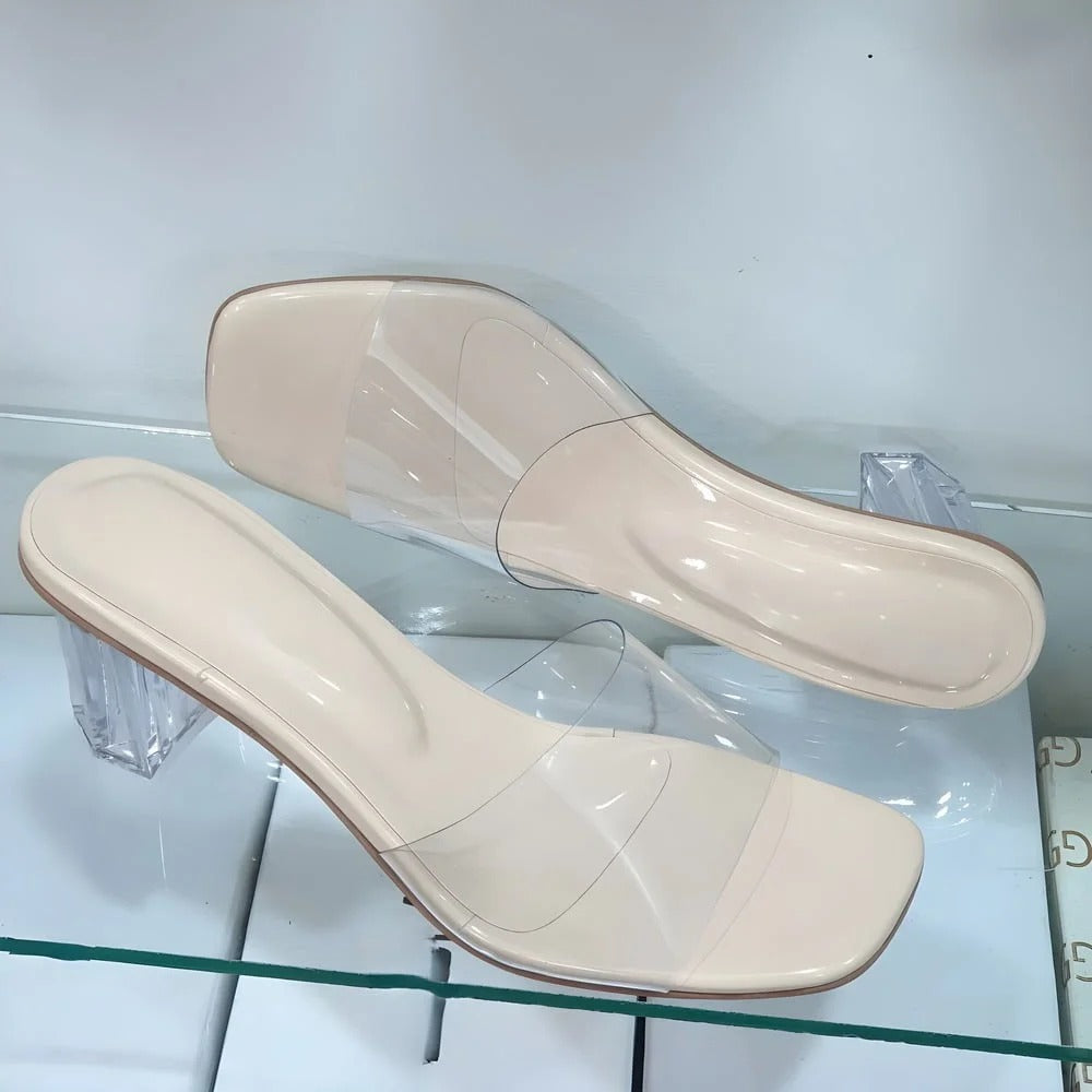 Transparent Single Strap Heel