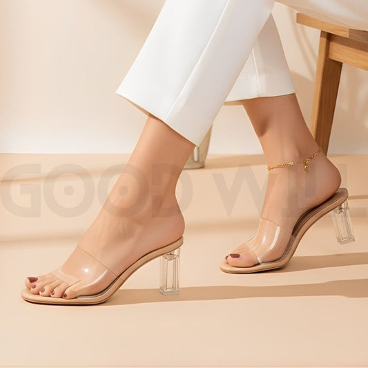 Transparent Single Strap Heel