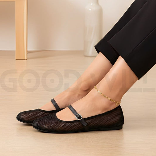 Fish Net Flat Pumps