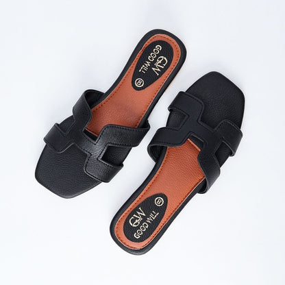 H Plain Slippers