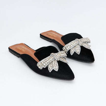 Rhinestone Hand Craft Flat Mules