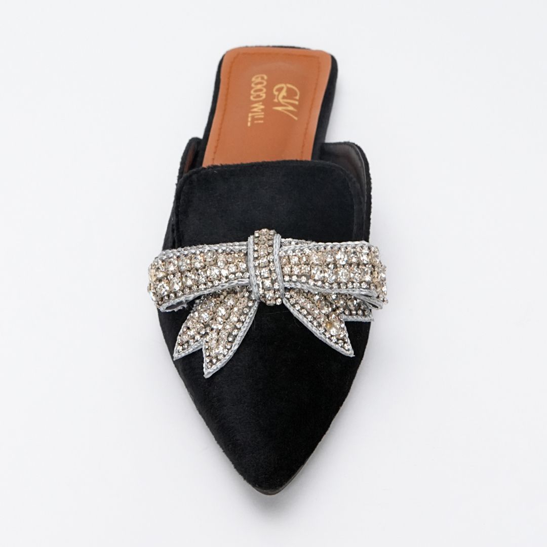 Rhinestone Hand Craft Flat Mules