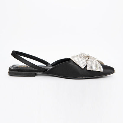 Rhinestone Bow Flat Pumps