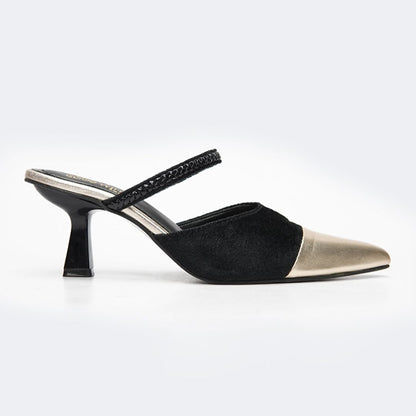 Gold Pointed Heel Pumps