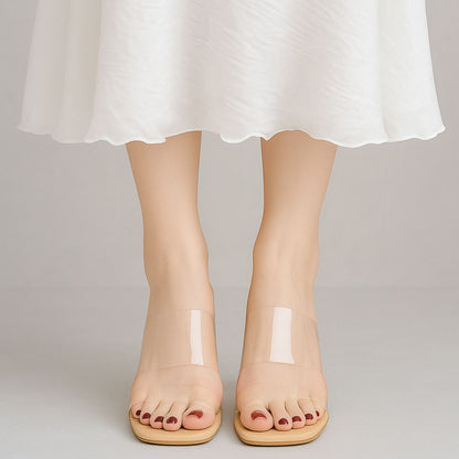 Transparent Double Strap Heel