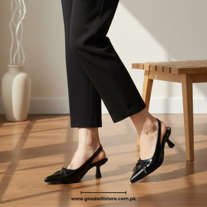 Amora Bow Slingback Heels
