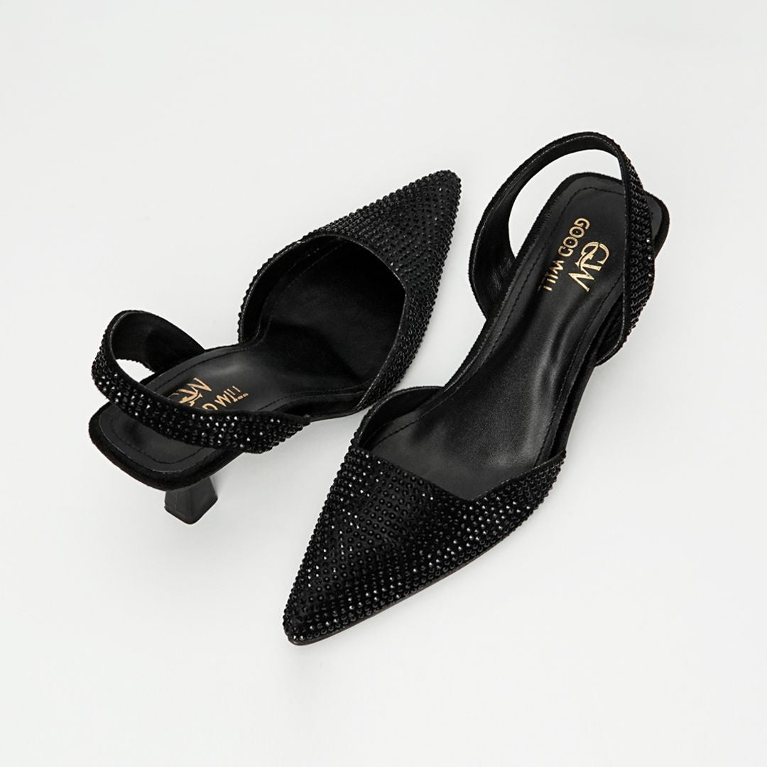 Diva Noir Pointed Heels
