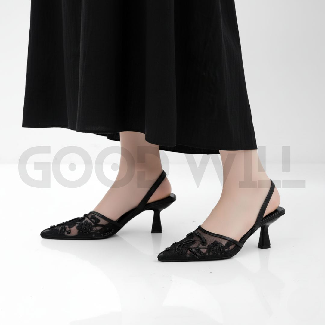 Embroidery Pearl Heels