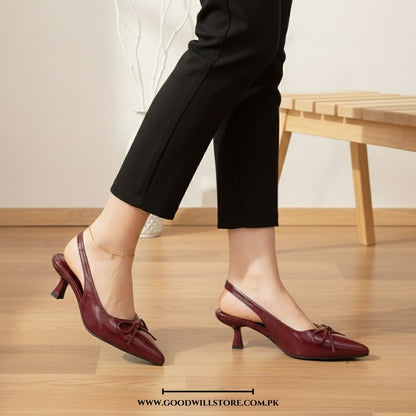 Amora Bow Slingback Heels