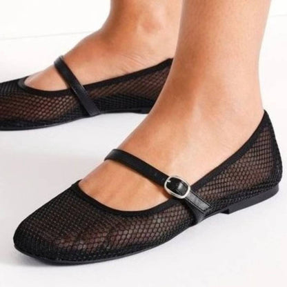 Fish Net Flat Pumps