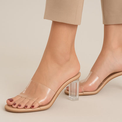 Transparent Single Strap Heel