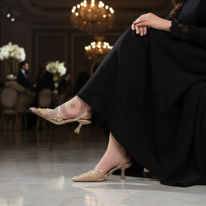 Embroidery Pearl Heels