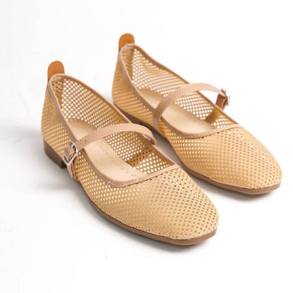 Fish Net Flat Pumps