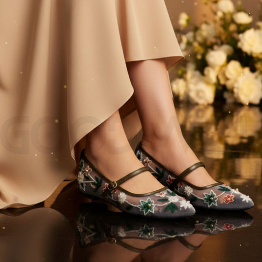 Embroidery Pumps